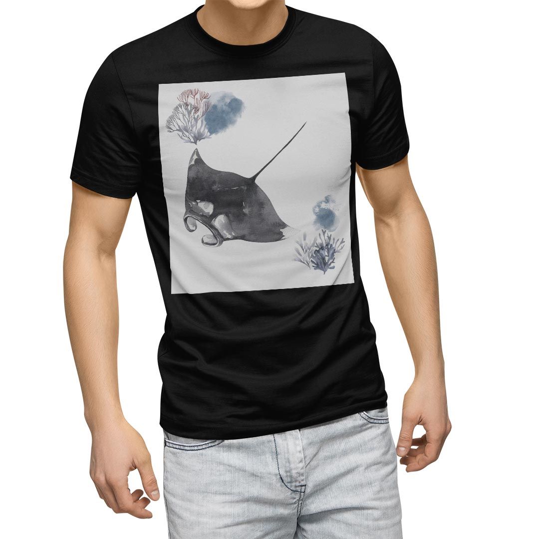 選べる20カラー tシャツ メンズ 半袖 デザイン  S M L XL 2XL 3XL T shirt 019931 海の生物 海の生物 マンタ｜emart｜02