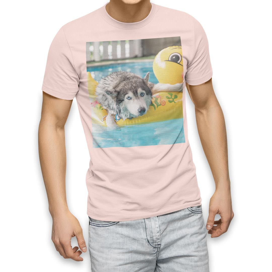 選べる20カラー tシャツ メンズ 半袖 デザイン  S M L XL 2XL 3XL T shirt 014842  犬　シベリアンハスキー　ひよこ　プール　｜emart｜10