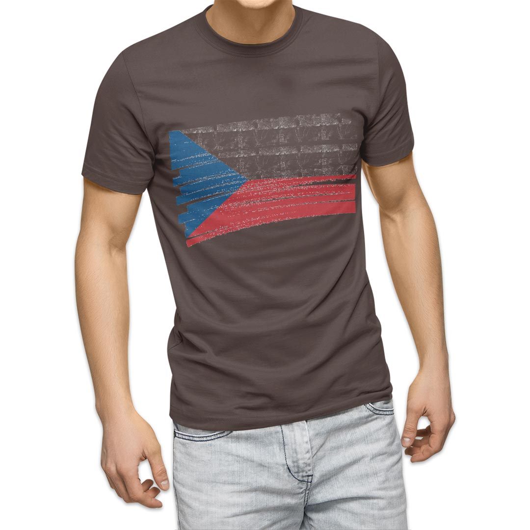 選べる20カラー tシャツ メンズ 半袖 デザイン  S M L XL 2XL 3XL T shirt 018428 国旗 czech-republic チェコ共和国｜emart｜04