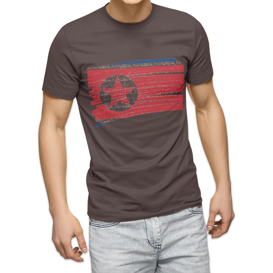 選べる20カラー tシャツ メンズ 半袖 デザイン  S M L XL 2XL 3XL T shirt 018525 国旗 north-korea 北朝鮮｜emart｜04