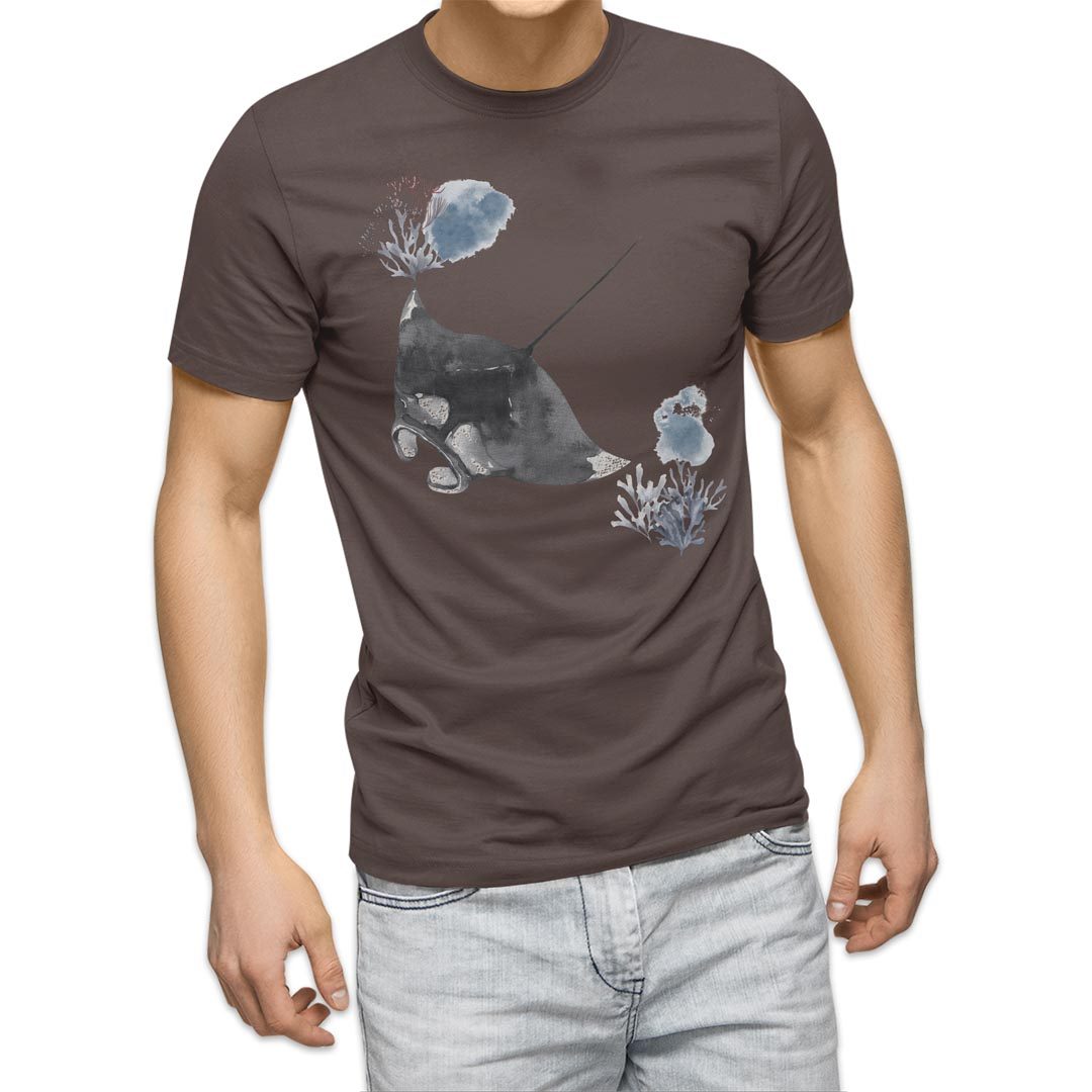 選べる20カラー tシャツ メンズ 半袖 デザイン  S M L XL 2XL 3XL T shirt 019931 海の生物 海の生物 マンタ｜emart｜04