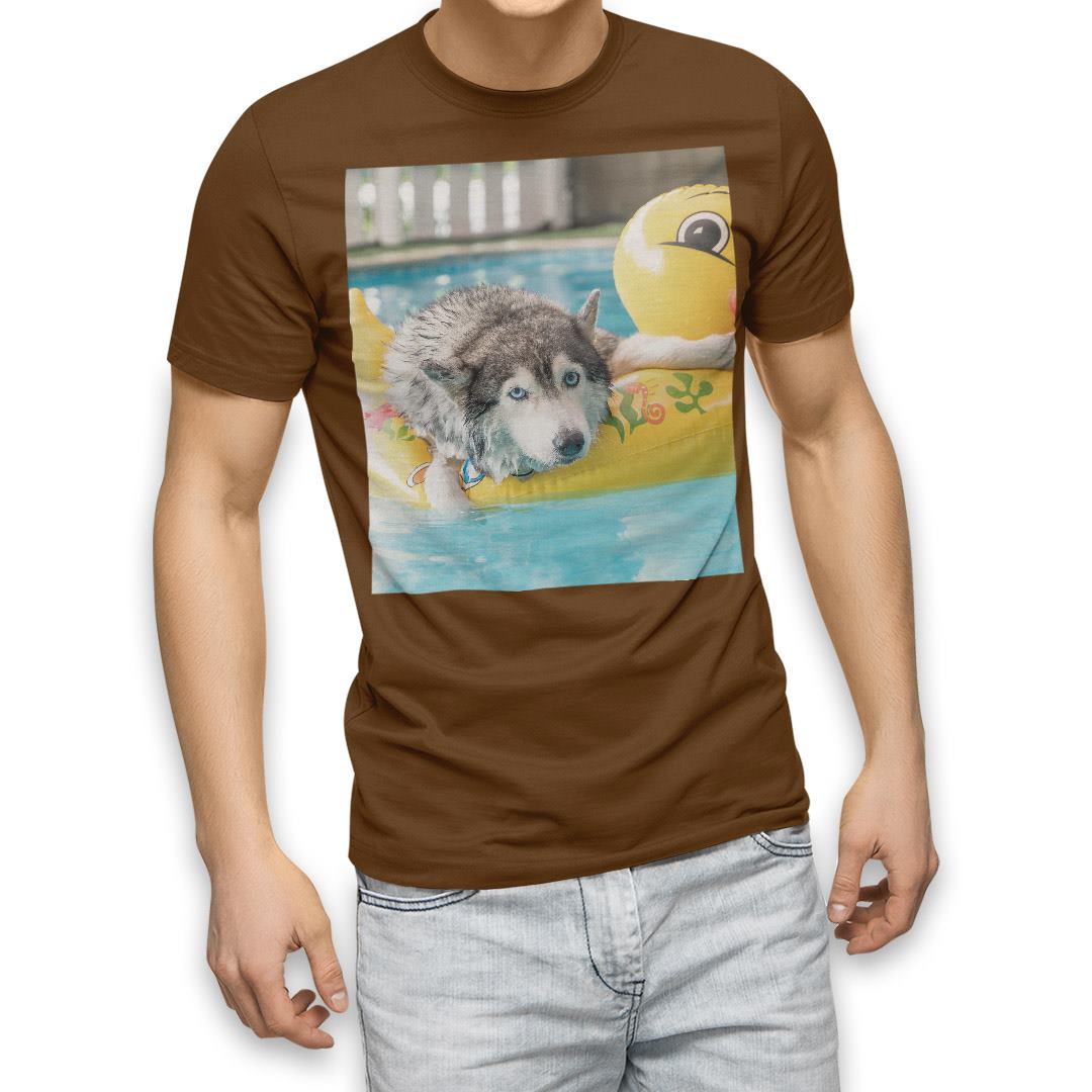選べる20カラー tシャツ メンズ 半袖 デザイン  S M L XL 2XL 3XL T shirt 014842  犬　シベリアンハスキー　ひよこ　プール　｜emart｜13