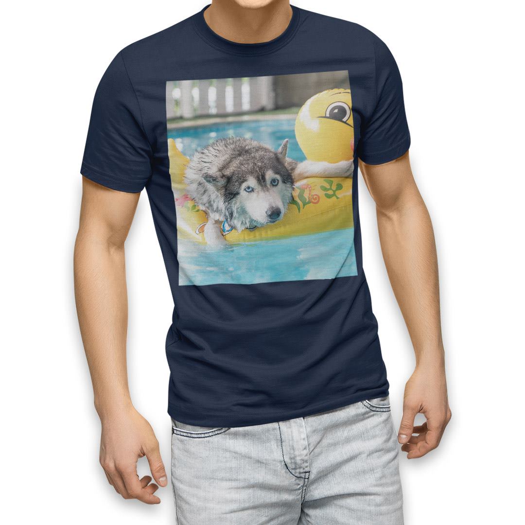 選べる20カラー tシャツ メンズ 半袖 デザイン  S M L XL 2XL 3XL T shirt 014842  犬　シベリアンハスキー　ひよこ　プール　｜emart｜17