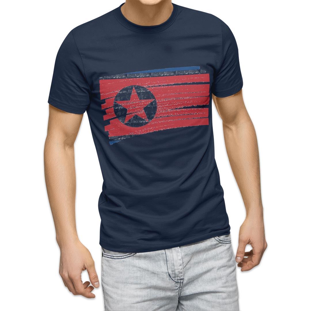 選べる20カラー tシャツ メンズ 半袖 デザイン  S M L XL 2XL 3XL T shirt 018525 国旗 north-korea 北朝鮮｜emart｜17