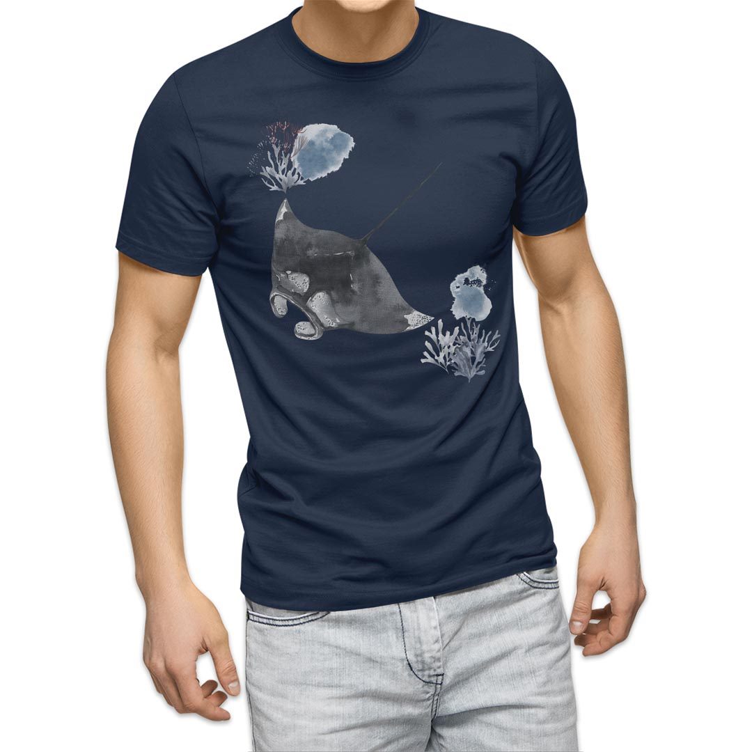 選べる20カラー tシャツ メンズ 半袖 デザイン  S M L XL 2XL 3XL T shirt 019931 海の生物 海の生物 マンタ｜emart｜17