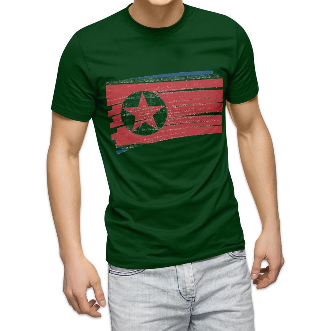 選べる20カラー tシャツ メンズ 半袖 デザイン  S M L XL 2XL 3XL T shirt 018525 国旗 north-korea 北朝鮮｜emart｜14