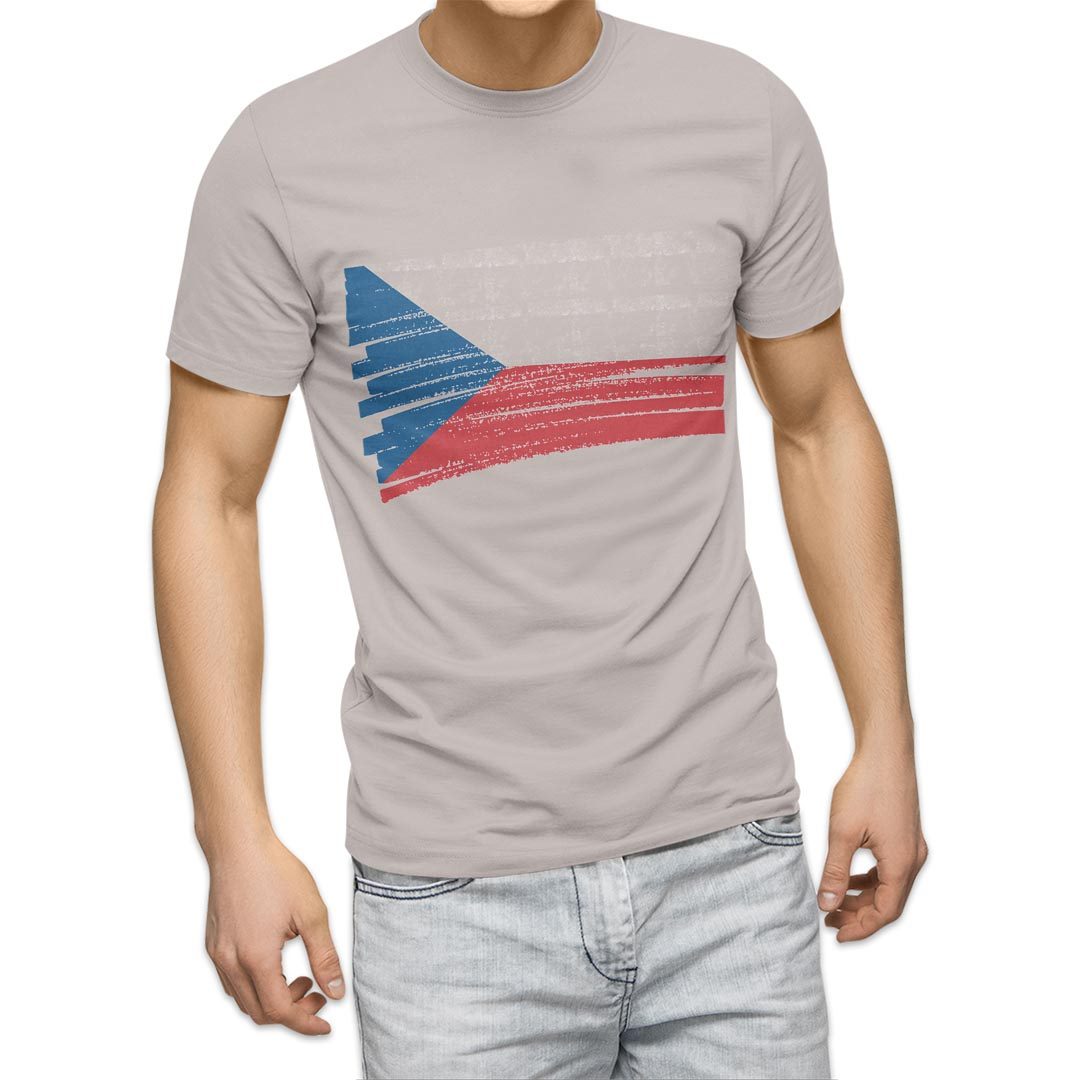 選べる20カラー tシャツ メンズ 半袖 デザイン  S M L XL 2XL 3XL T shirt 018428 国旗 czech-republic チェコ共和国｜emart｜03
