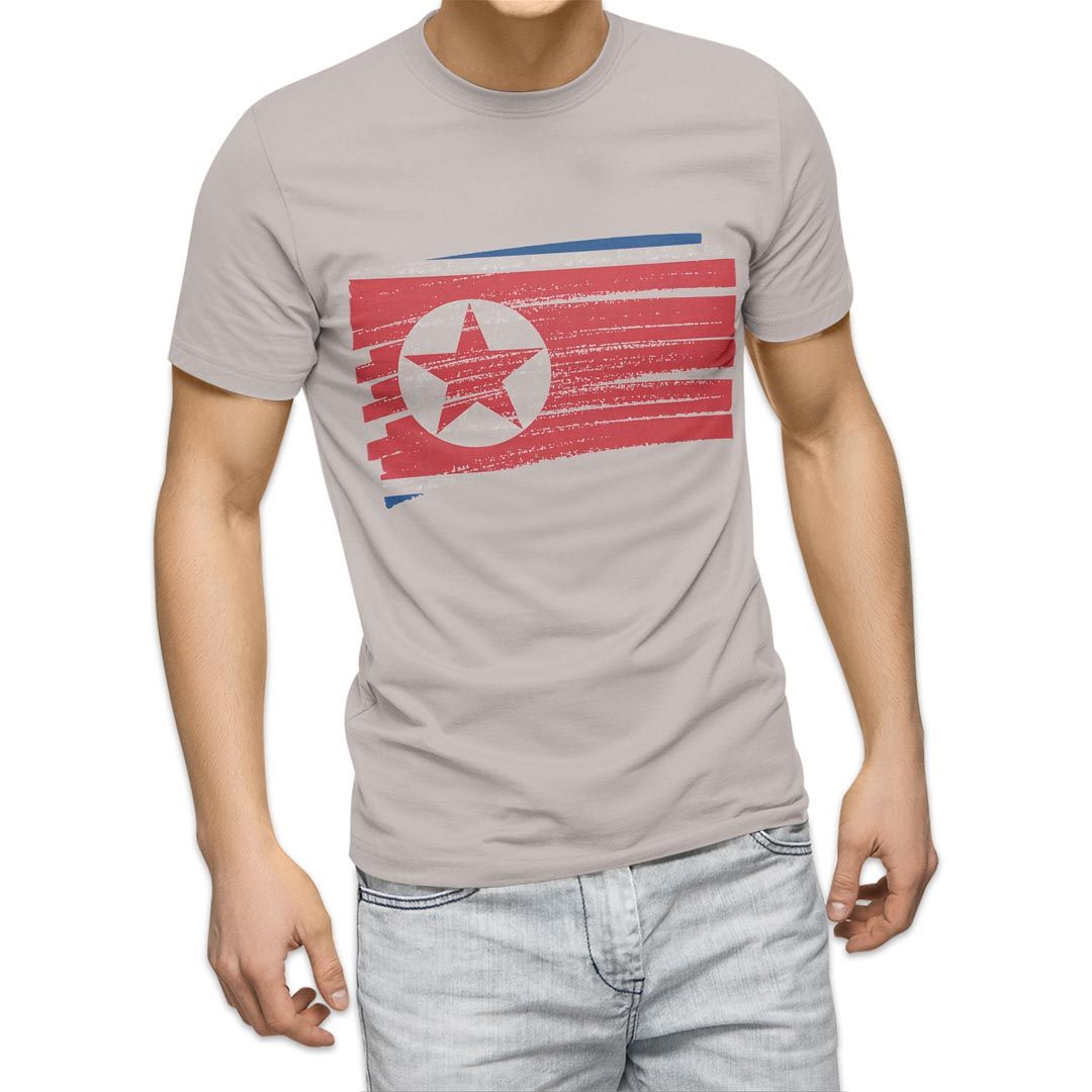 選べる20カラー tシャツ メンズ 半袖 デザイン  S M L XL 2XL 3XL T shirt 018525 国旗 north-korea 北朝鮮｜emart｜03