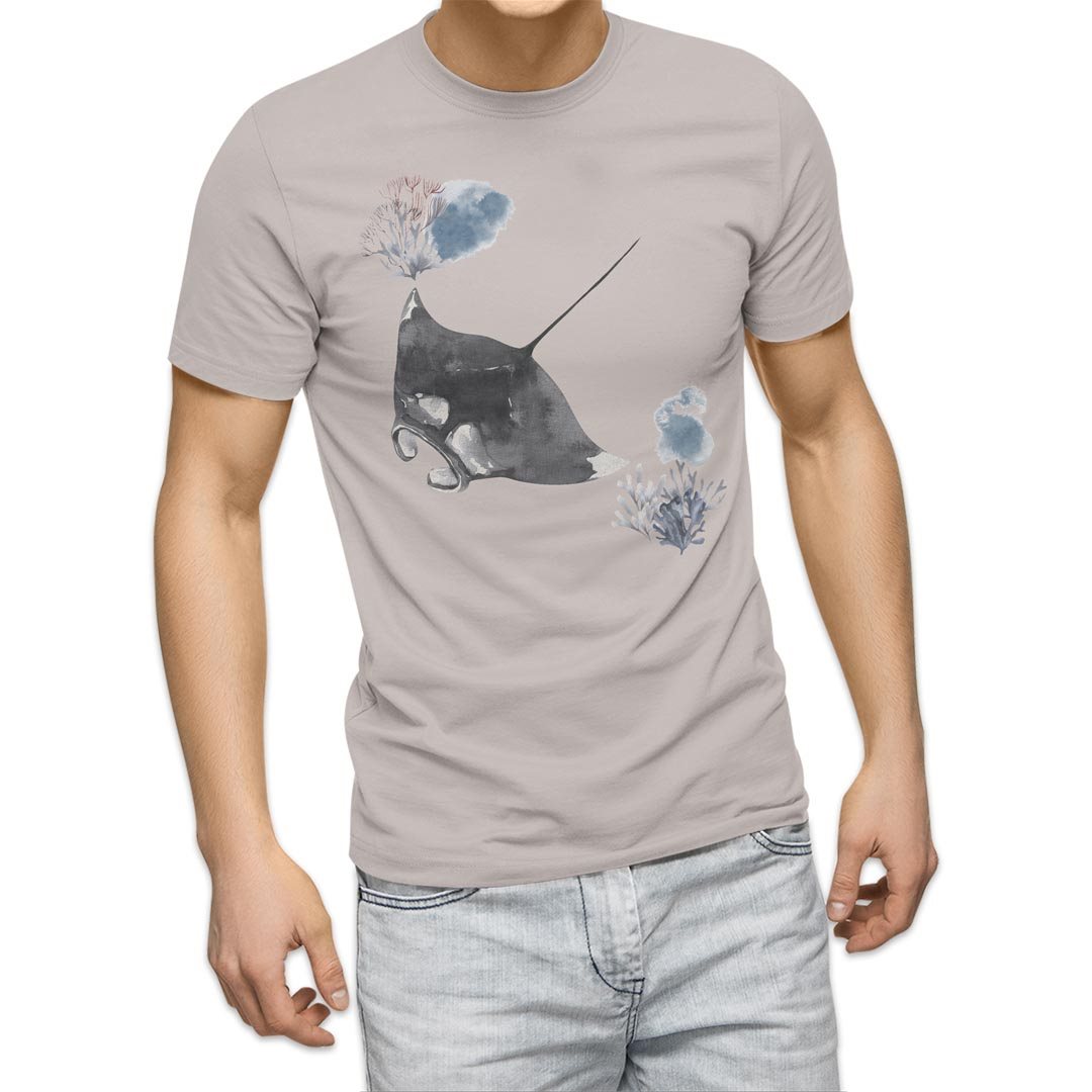 選べる20カラー tシャツ メンズ 半袖 デザイン  S M L XL 2XL 3XL T shirt 019931 海の生物 海の生物 マンタ｜emart｜03