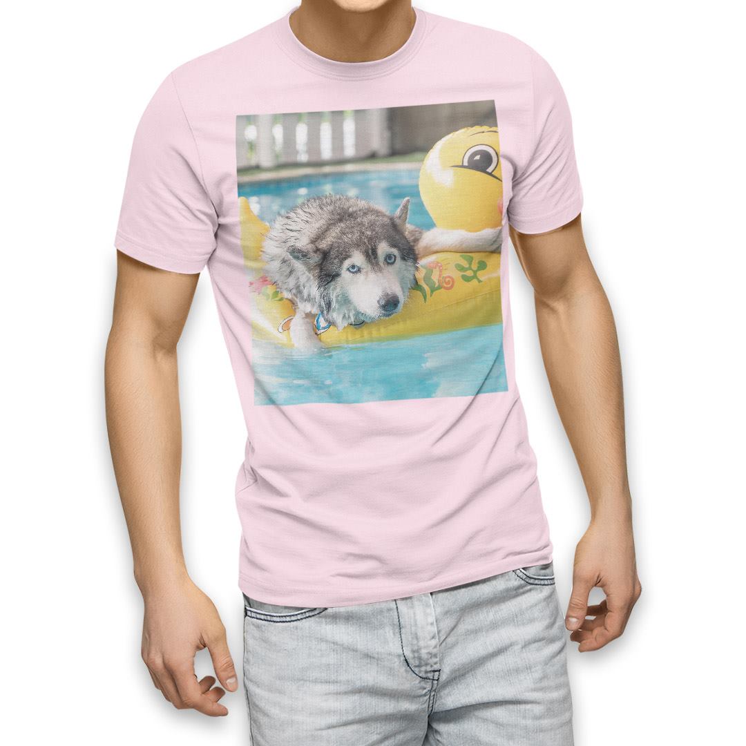選べる20カラー tシャツ メンズ 半袖 デザイン  S M L XL 2XL 3XL T shirt 014842  犬　シベリアンハスキー　ひよこ　プール　｜emart｜09