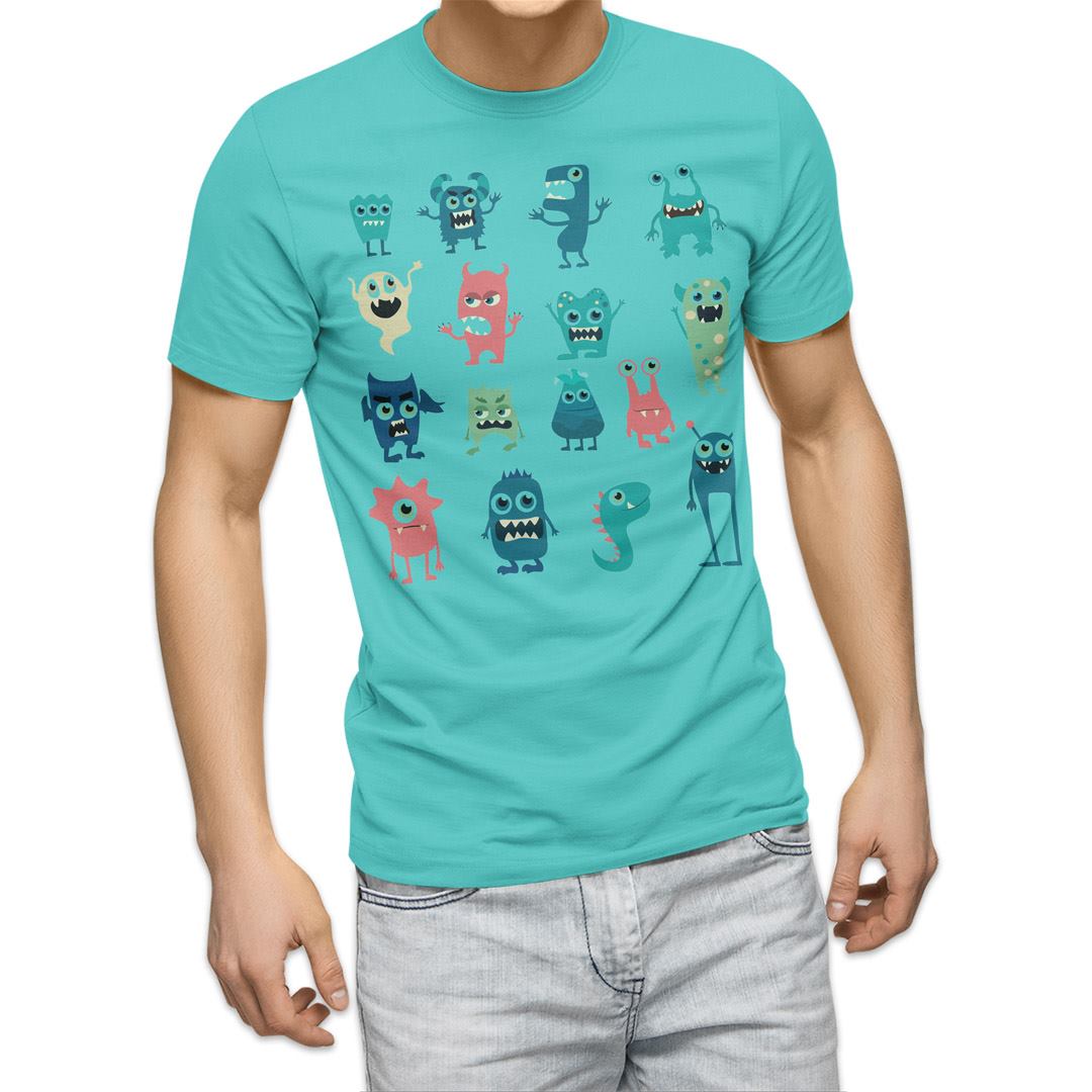 選べる20カラー tシャツ メンズ 半袖 デザイン  S M L XL 2XL 3XL T shirt 015774  おばけ　宇宙人　キャラクター　かわいい｜emart｜21