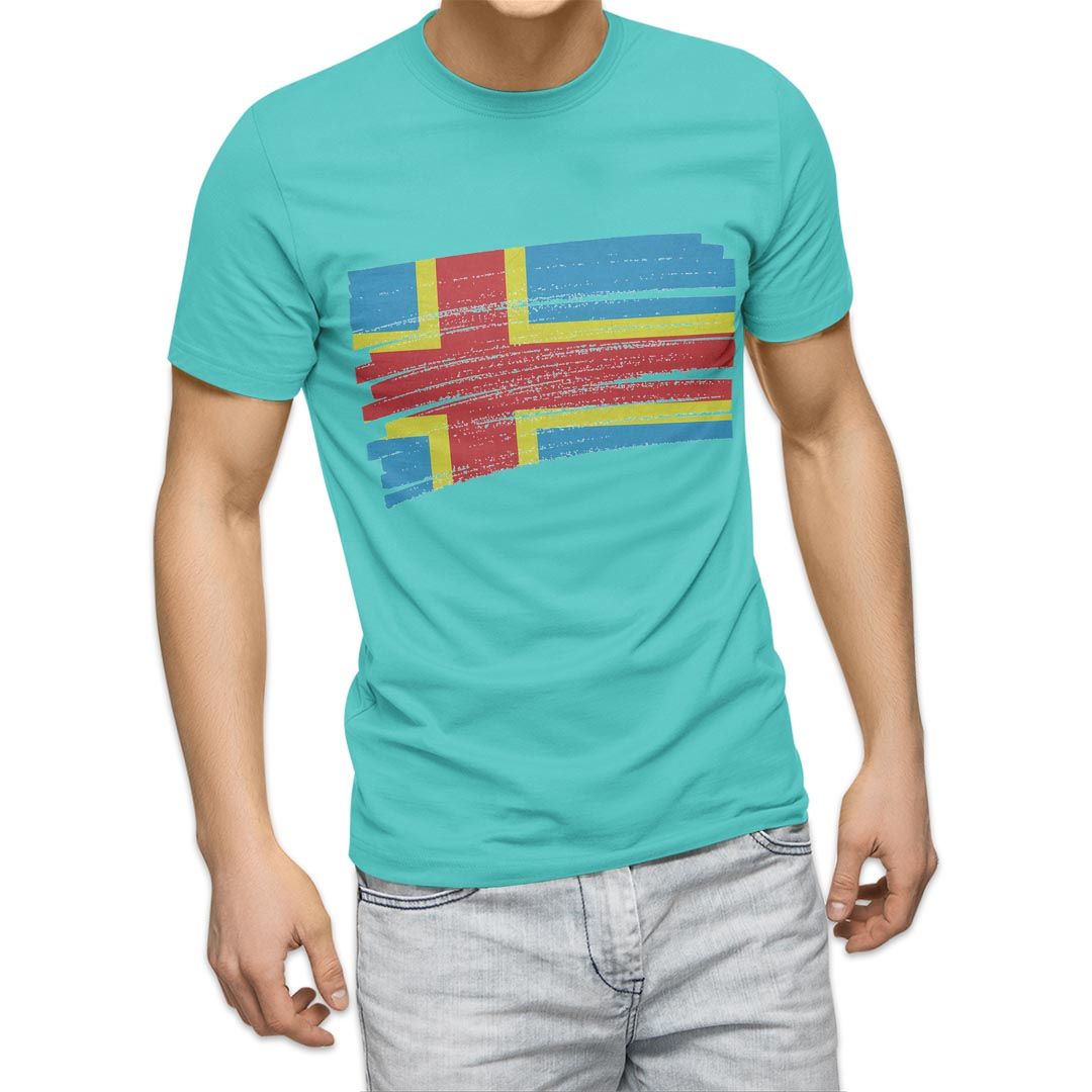 選べる20カラー tシャツ メンズ 半袖 デザイン  S M L XL 2XL 3XL T shirt 018378 国旗 aland-islands オーランド諸島｜emart｜21