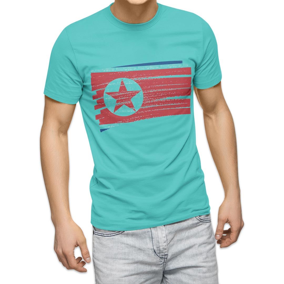 選べる20カラー tシャツ メンズ 半袖 デザイン  S M L XL 2XL 3XL T shirt 018525 国旗 north-korea 北朝鮮｜emart｜21