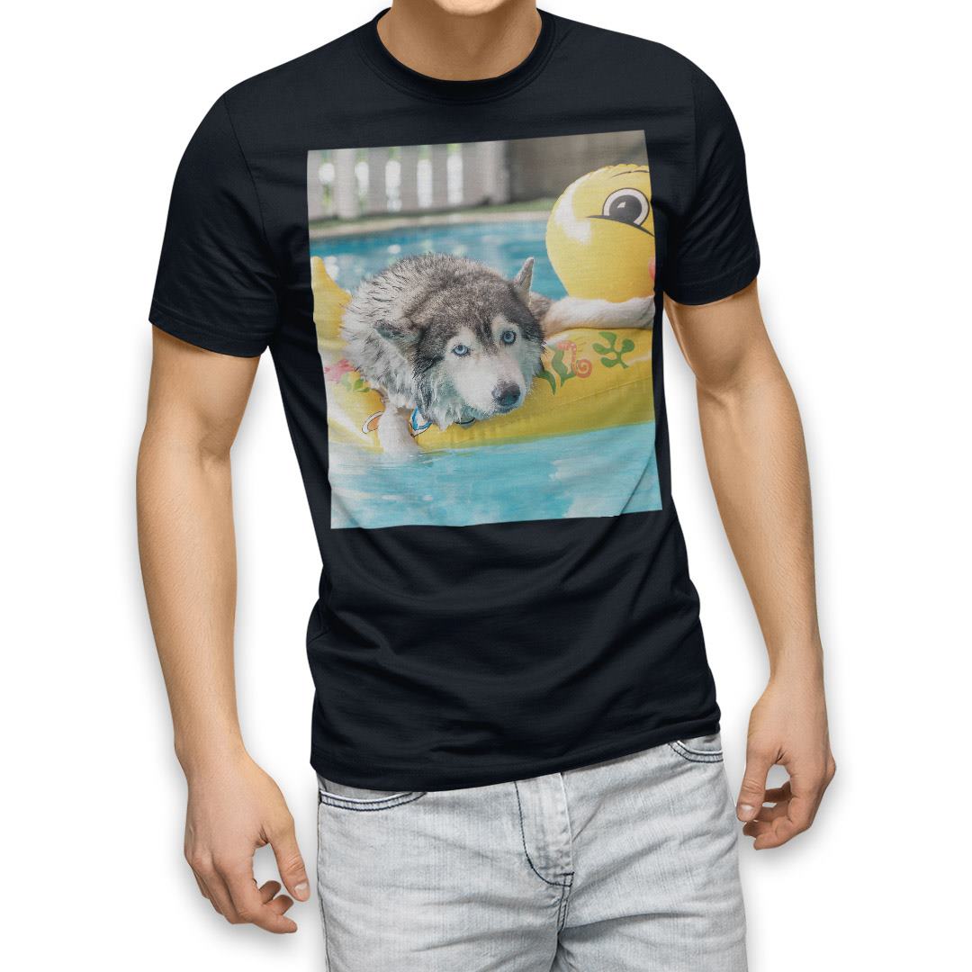 選べる20カラー tシャツ メンズ 半袖 デザイン  S M L XL 2XL 3XL T shirt 014842  犬　シベリアンハスキー　ひよこ　プール　｜emart｜18