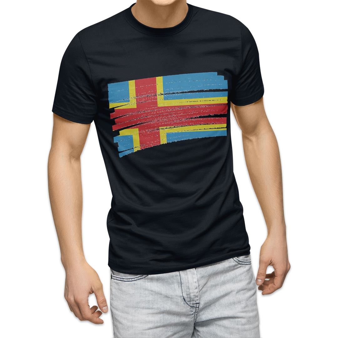 選べる20カラー tシャツ メンズ 半袖 デザイン  S M L XL 2XL 3XL T shirt 018378 国旗 aland-islands オーランド諸島｜emart｜18