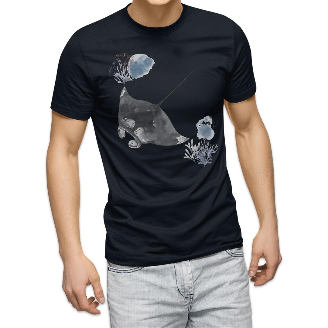 選べる20カラー tシャツ メンズ 半袖 デザイン  S M L XL 2XL 3XL T shirt 019931 海の生物 海の生物 マンタ｜emart｜18