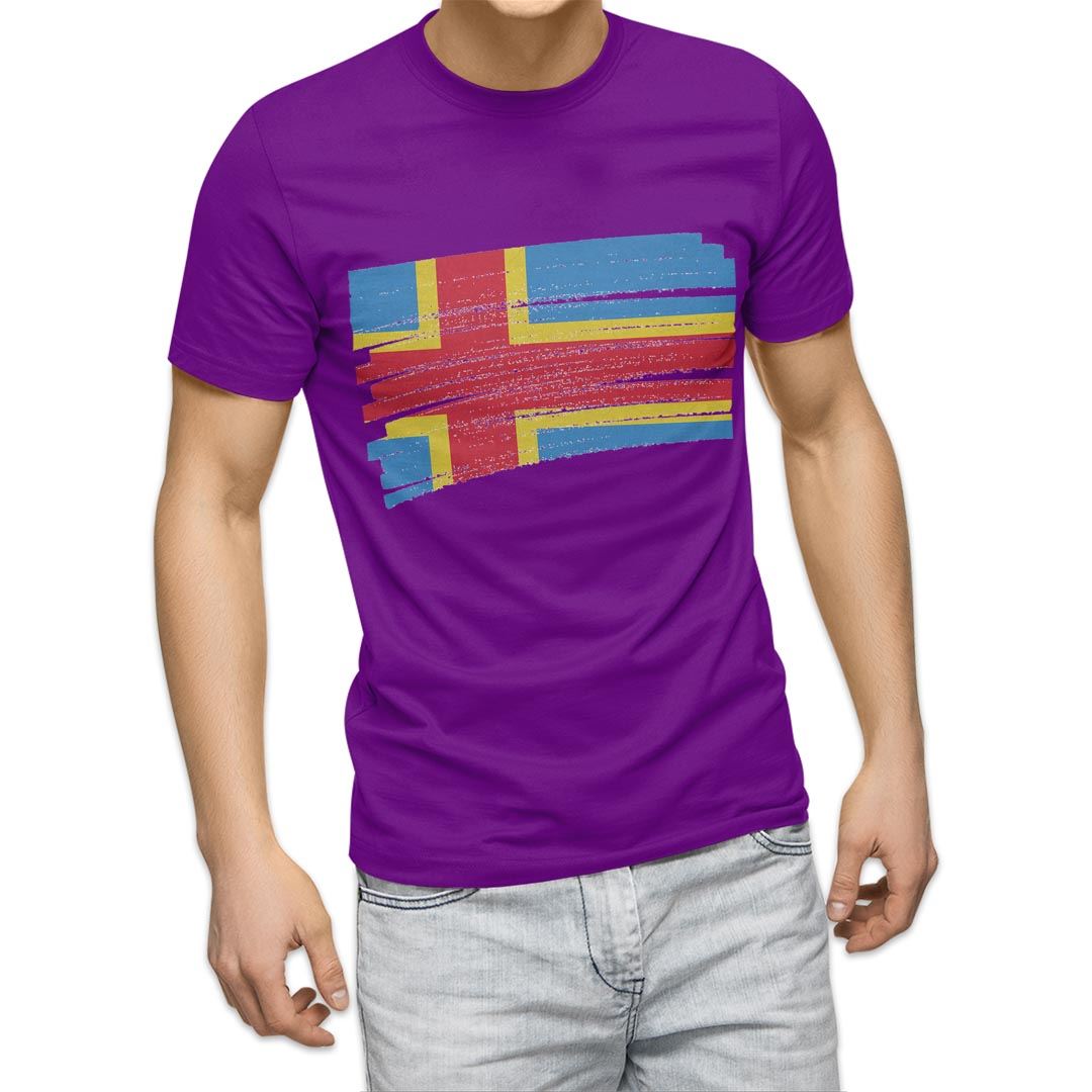 選べる20カラー tシャツ メンズ 半袖 デザイン  S M L XL 2XL 3XL T shirt 018378 国旗 aland-islands オーランド諸島｜emart｜20