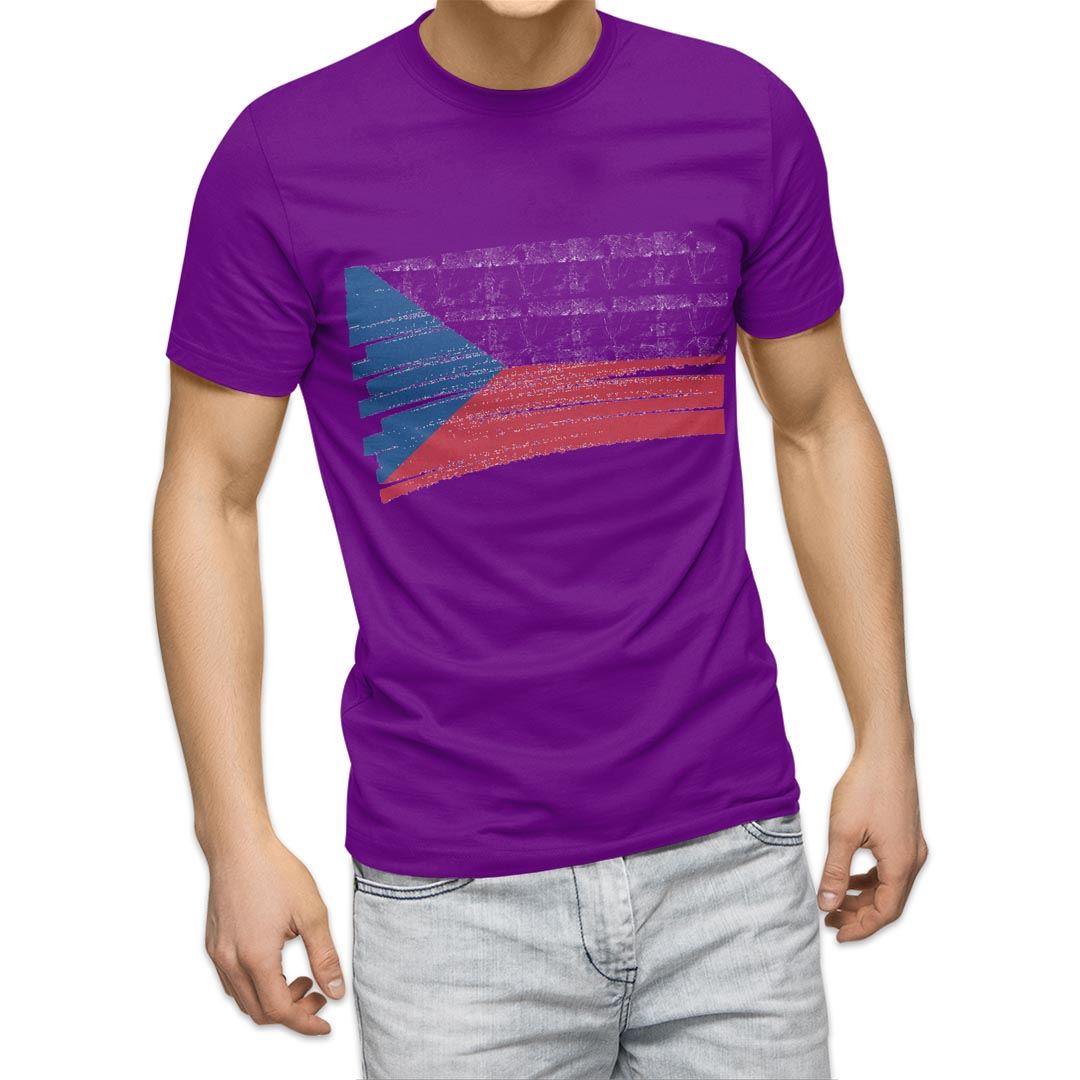 選べる20カラー tシャツ メンズ 半袖 デザイン  S M L XL 2XL 3XL T shirt 018428 国旗 czech-republic チェコ共和国｜emart｜20
