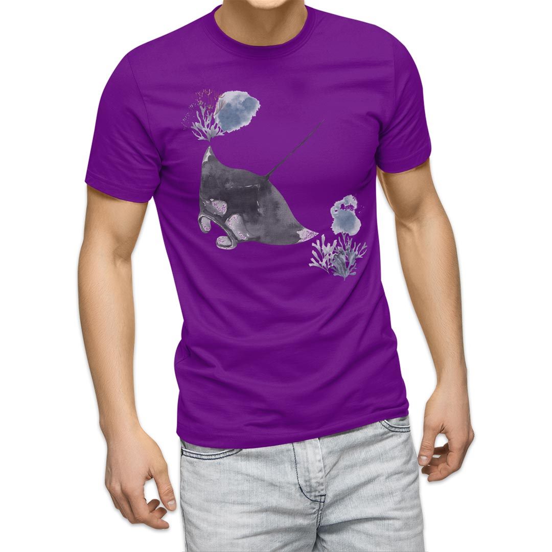 選べる20カラー tシャツ メンズ 半袖 デザイン  S M L XL 2XL 3XL T shirt 019931 海の生物 海の生物 マンタ｜emart｜20