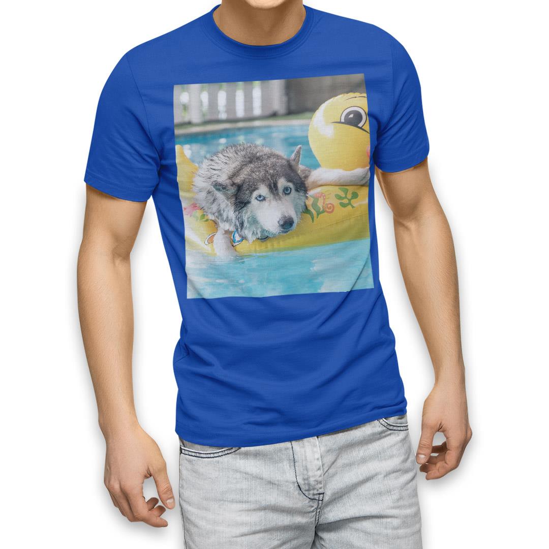 選べる20カラー tシャツ メンズ 半袖 デザイン  S M L XL 2XL 3XL T shirt 014842  犬　シベリアンハスキー　ひよこ　プール　｜emart｜16