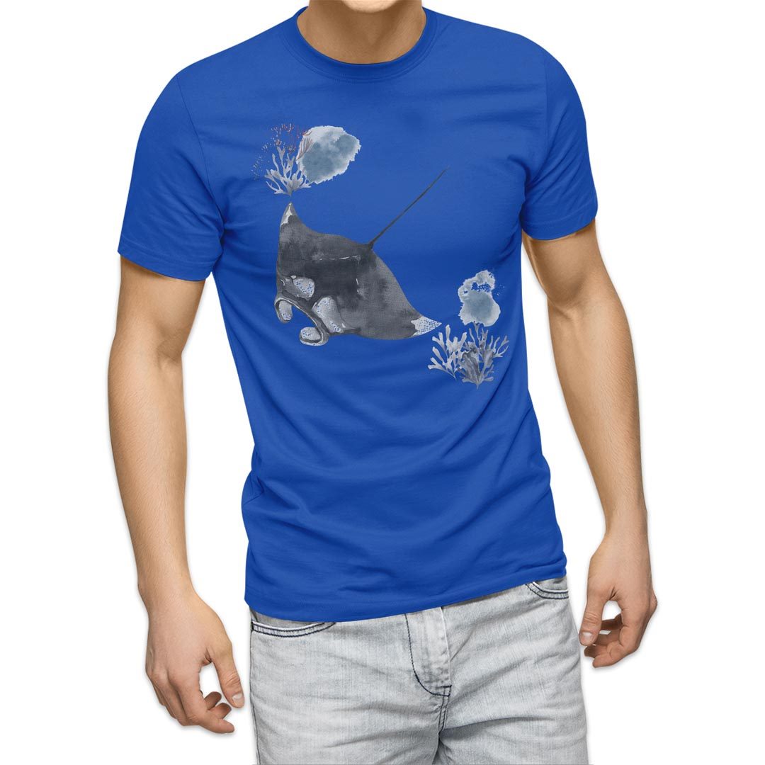 選べる20カラー tシャツ メンズ 半袖 デザイン  S M L XL 2XL 3XL T shirt 019931 海の生物 海の生物 マンタ｜emart｜16