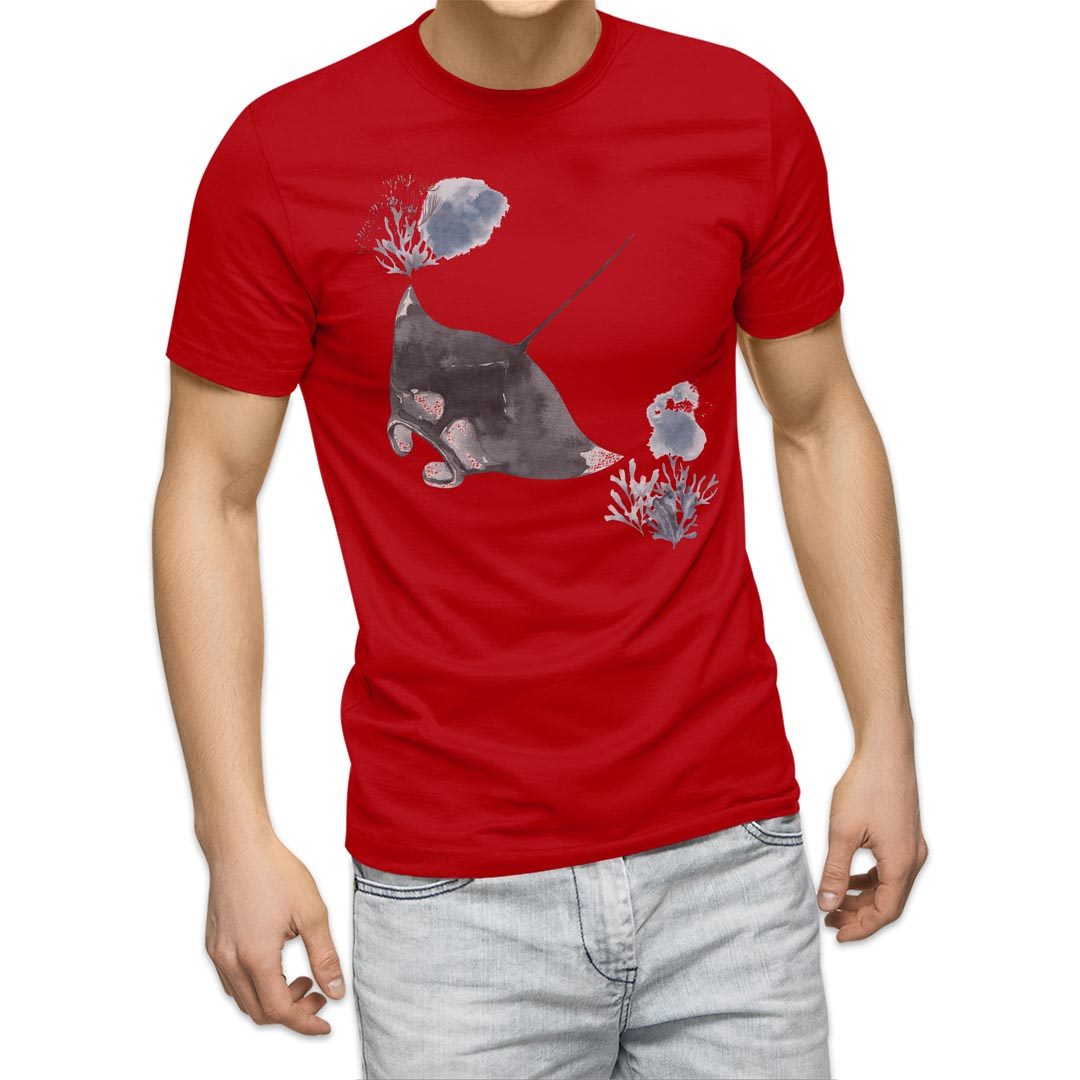 選べる20カラー tシャツ メンズ 半袖 デザイン  S M L XL 2XL 3XL T shirt 019931 海の生物 海の生物 マンタ｜emart｜12