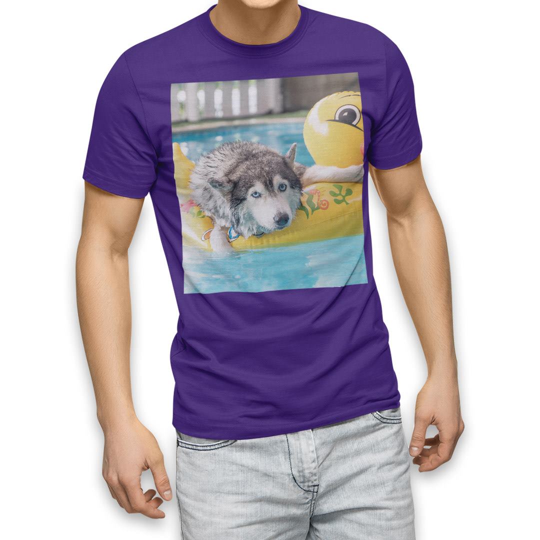 選べる20カラー tシャツ メンズ 半袖 デザイン  S M L XL 2XL 3XL T shirt 014842  犬　シベリアンハスキー　ひよこ　プール　｜emart｜19