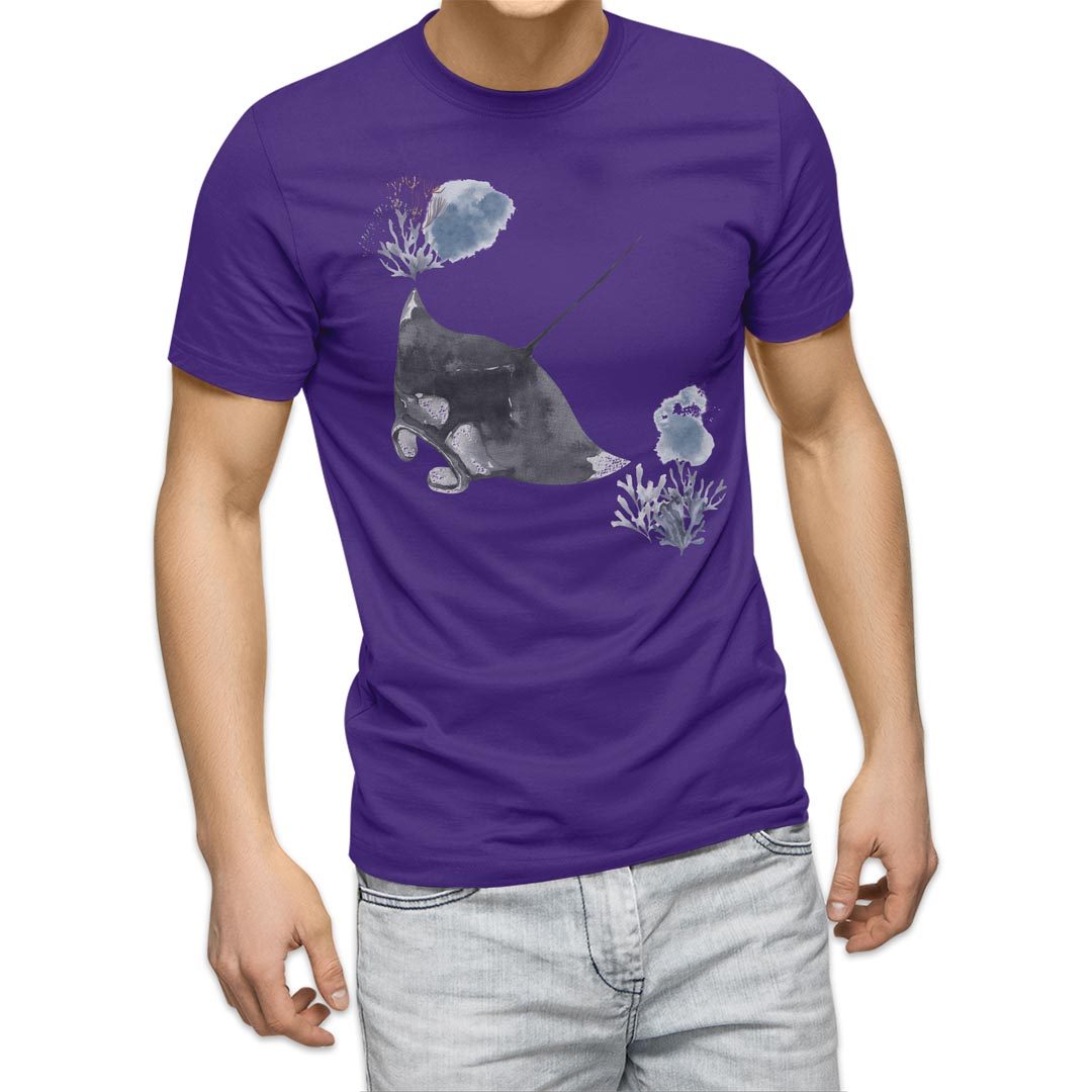 選べる20カラー tシャツ メンズ 半袖 デザイン  S M L XL 2XL 3XL T shirt 019931 海の生物 海の生物 マンタ｜emart｜19