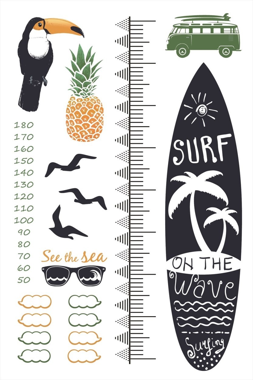 ウォールステッカー 身長計 記念 北欧 Surf 夏 サーフィン 海 90 60cm シール式 装飾 おしゃれ 壁紙 Meter Ws E Mart 通販 Yahoo ショッピング