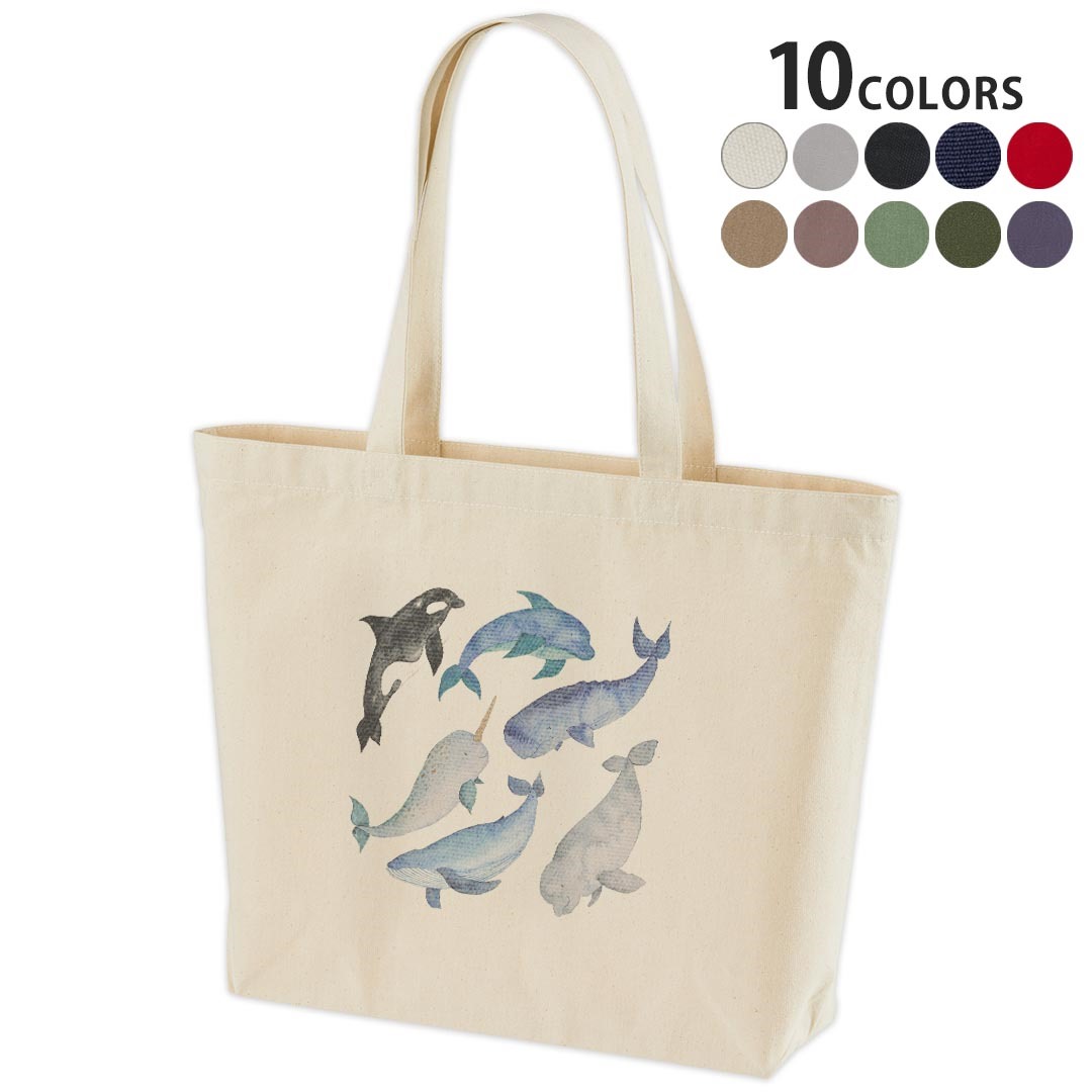 トートバッグ　♡のおさかなパッケージ Amazon.co.jp: トートバッグ さかな 魚柄 金魚 絵画 アニマル 绀