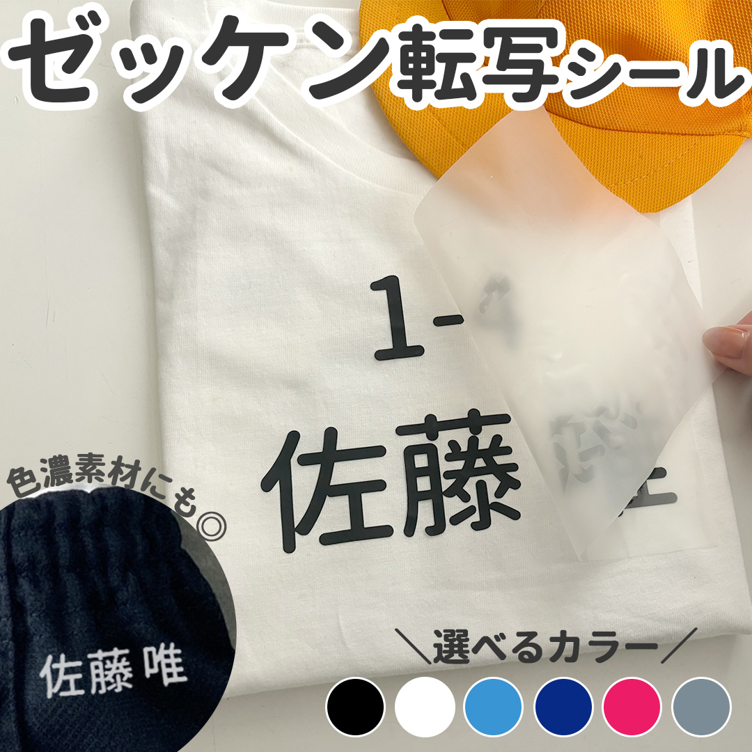 文字のみ貼れる！ゼッケン転写シール！アイロン 体操服 フロッキー 年