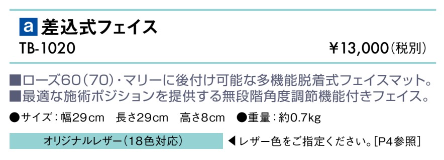 差込式フェイス仕様