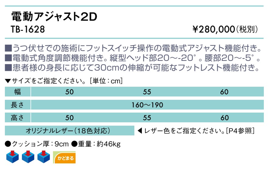 高田ベッド製作所 高田ベッド 電動アジャスト2D TB-1628 カイロ