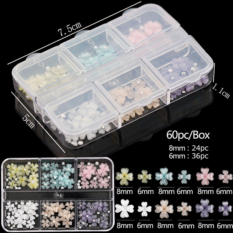 ネイル アート パーツ 花 フラワー セット MIX【全2種】 サイズ違い