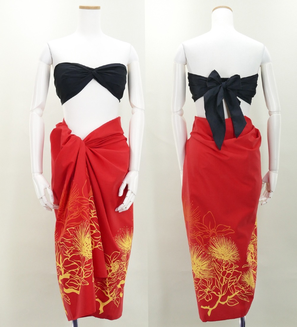 フラダンス パレオ レッド 1357 : emika - 通販 - Yahoo!ショッピング