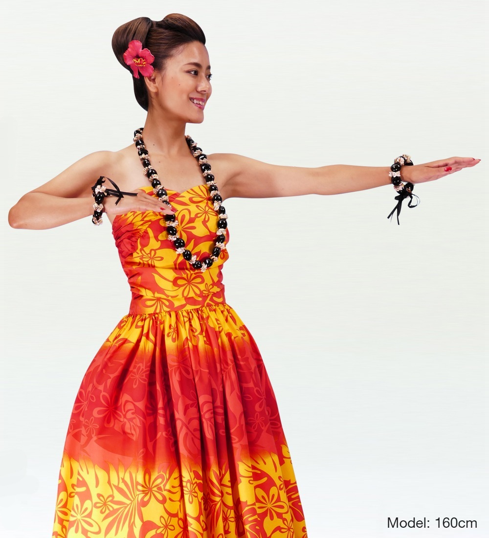 フラダンス ストロベリーシェル（マガキ貝）&ククイ レイ ロング