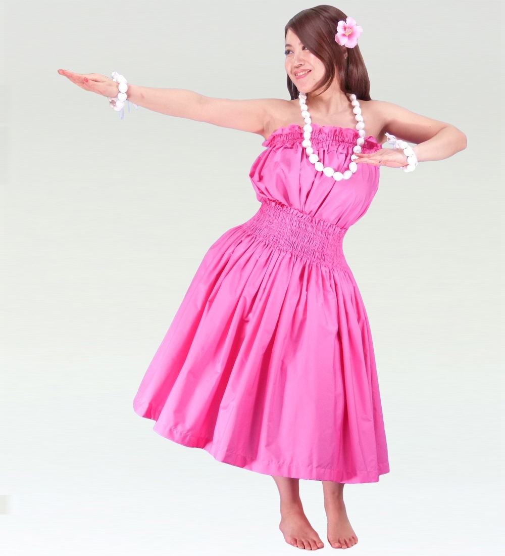 フラダンス パウスカート シングル73cm丈 ピンク 1666pi : emika