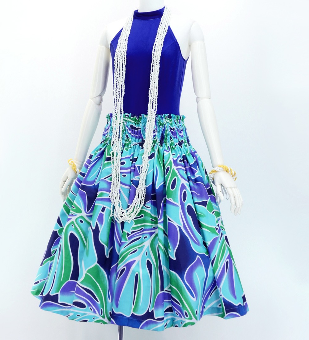 フラダンス パウスカート シングル73cm丈 ブルー 3109 : emika - 通販