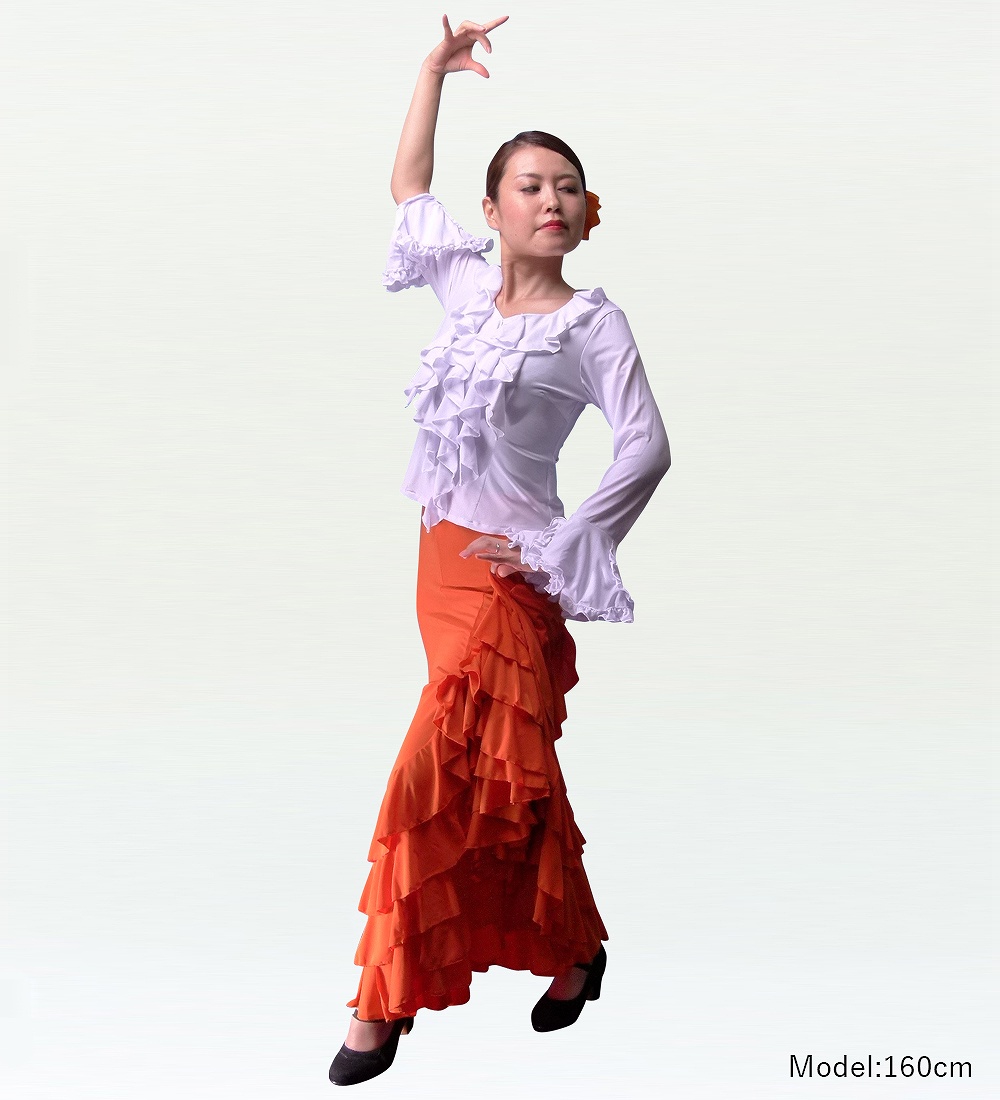 フラメンコ マーメード フリルファルダ スカート オレンジ フリーサイズ 2354o :2354o:emika - 通販 - Yahoo!ショッピング