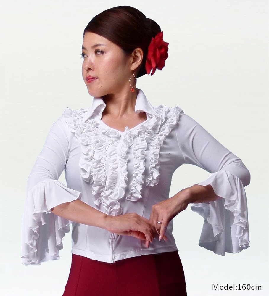 美品 フラメンコ衣装】ホワイト docedelflamenco ドセデル
