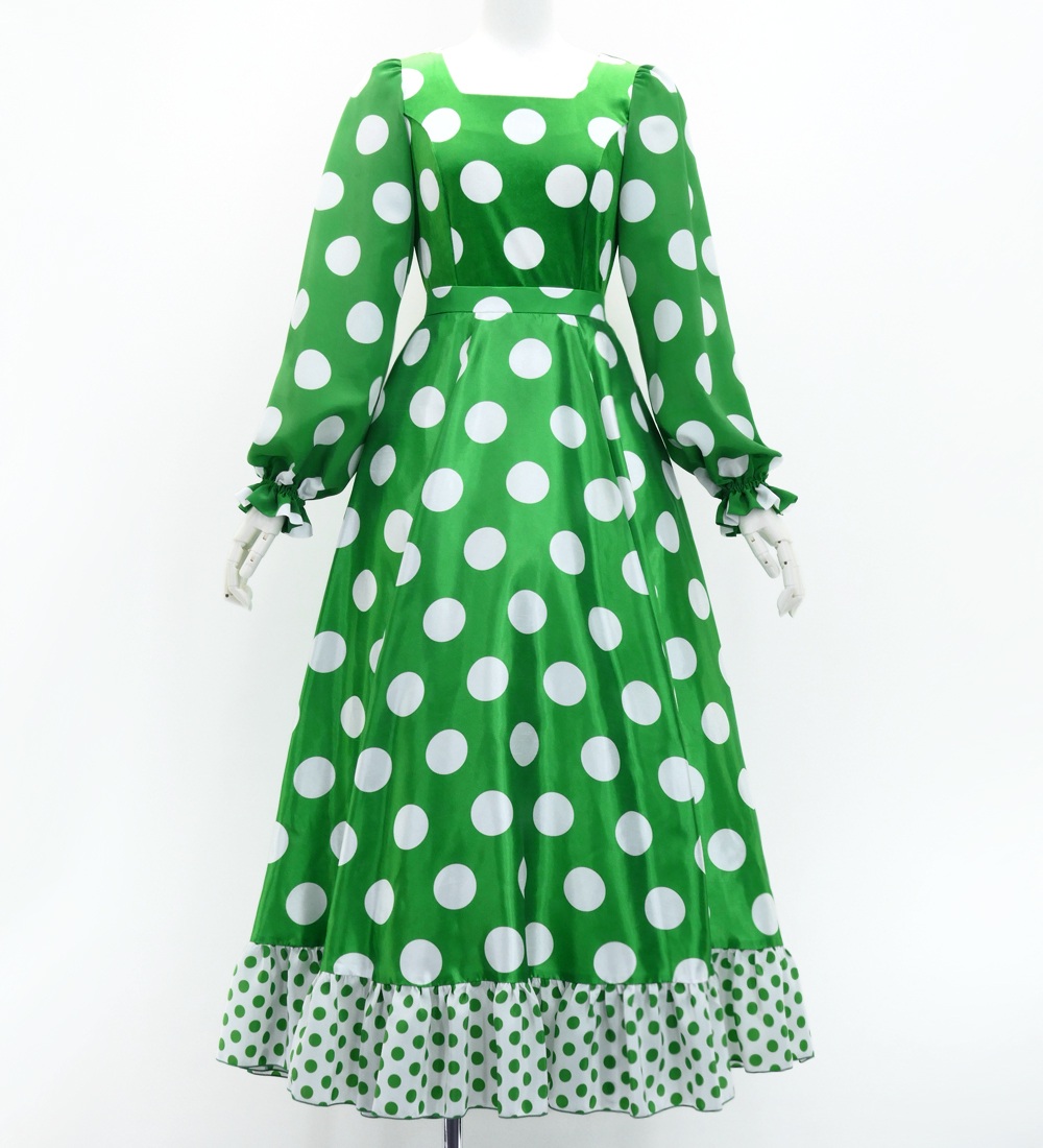 フラメンコ 水玉 セットアップ グリーン×ホワイト S-Lサイズ FBS-4