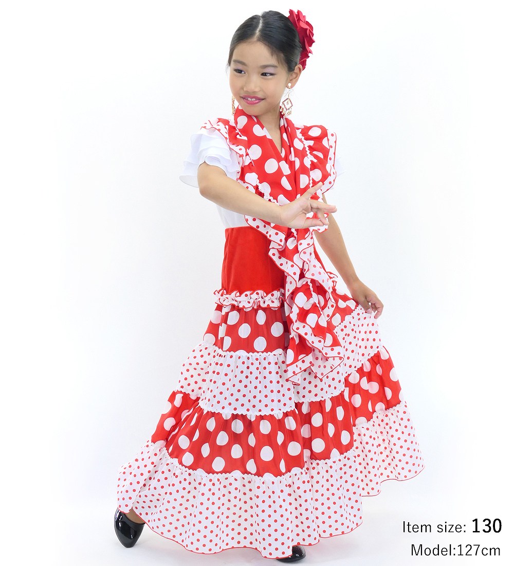 prima boutiqueフラメンコドレス ピンク水玉模様 prima boutique