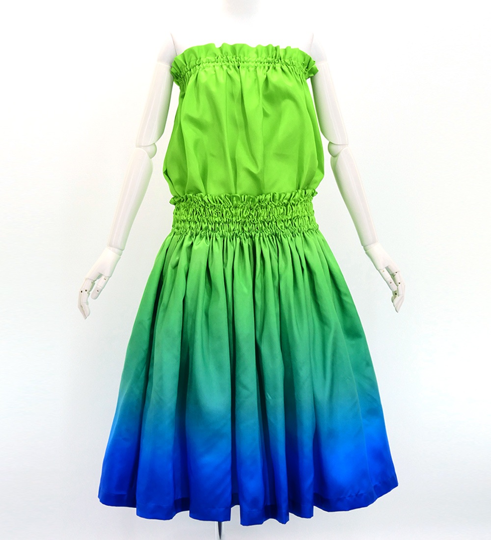 フラダンス 選べるトップス＆パウスカート セット イエローグリーン