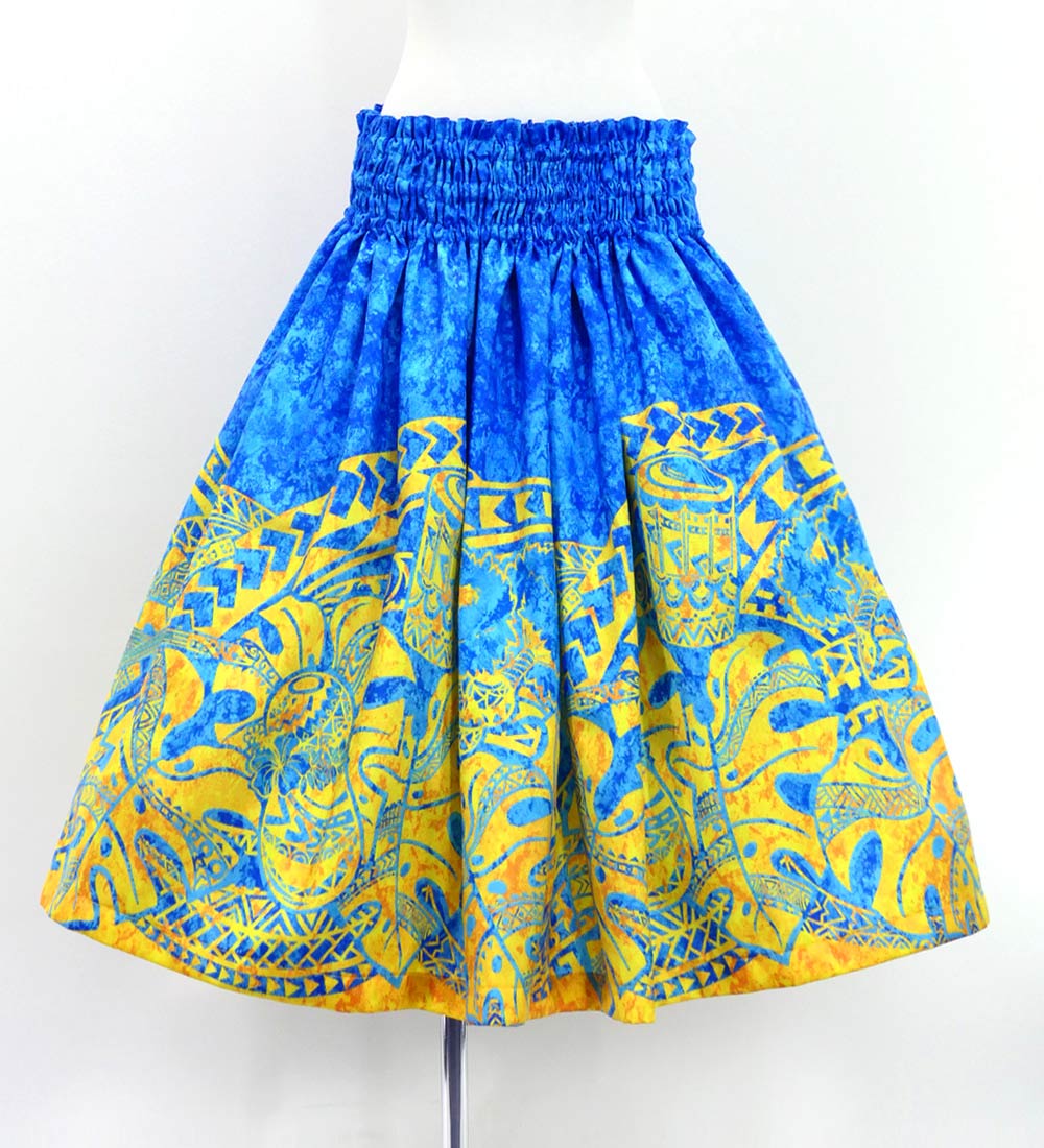 フラダンス シャンタン パウスカート シングル 楽器＆カヒコ ブルー