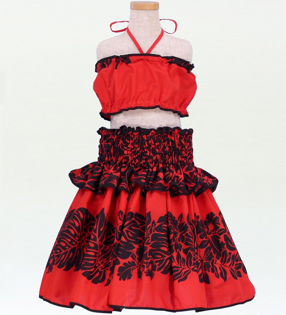 キッズ　フラダンスセット 楽天市場】【即納】フラダンス衣装 キッズ ベアトップ フラ衣装