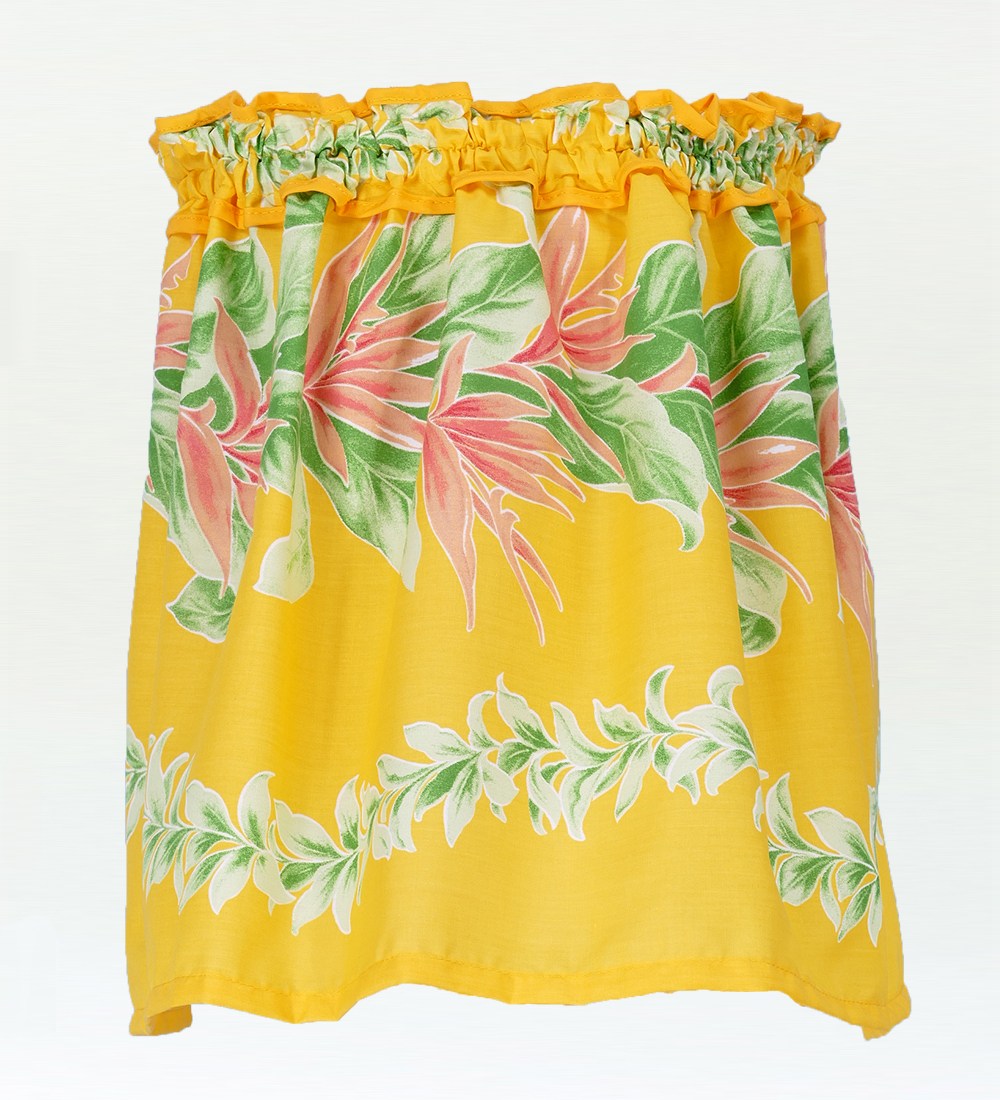 フラダンス ケイキ 上下 セットキッズ イエロー Sサイズ c76S : emika