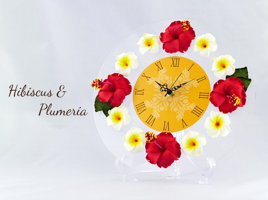 ハイビスカス&プルメリア ラウンドクロック CLKR0004 : emika - 通販 ハイビスカス&プルメリア ラウンドクロック CLKR0004 : emika - 通販