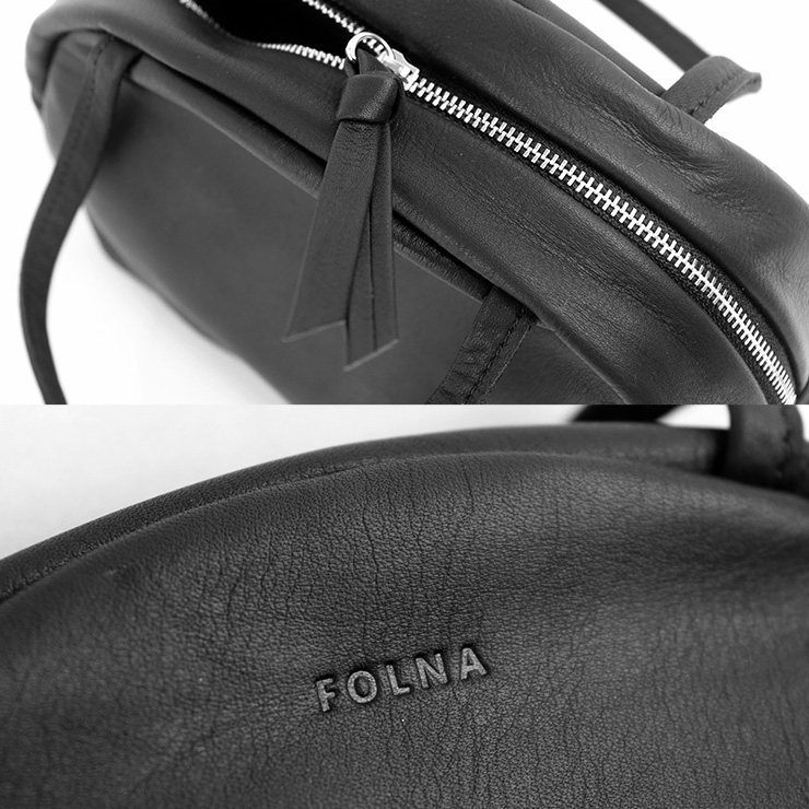 Folna ボストン バッグ 本革 ミニバッグ レディース トート 黒 小さめ