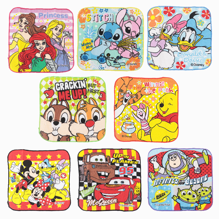ミニタオル ハンカチ 20×20cm セット ギフト 子供 6枚 8枚 ディズニー
