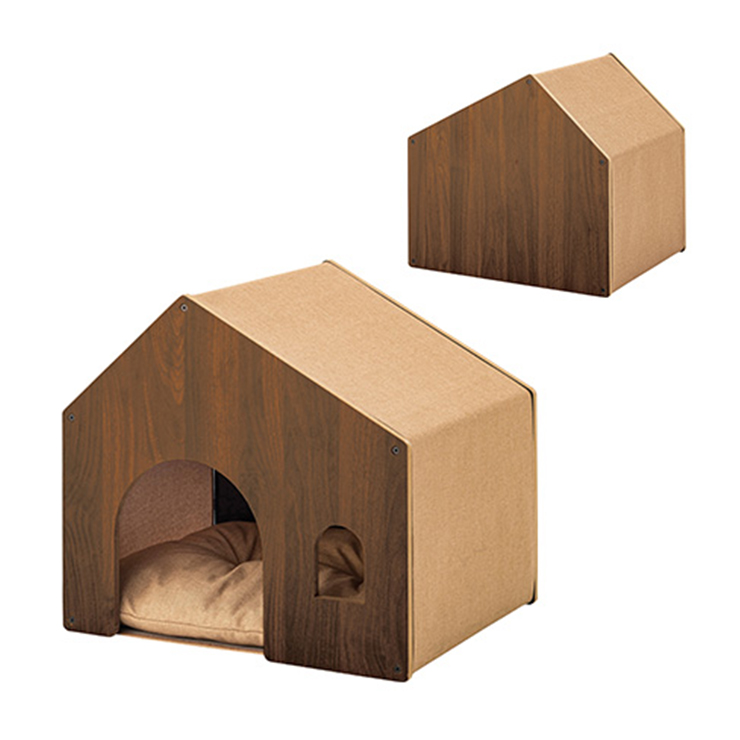ペットハウス 室内用 犬 小屋 ペット 小型 猫 ベッド クッション付き 屋根付き 天然木 木製 おしゃれ 収納 PET-122｜emishop-ya｜02